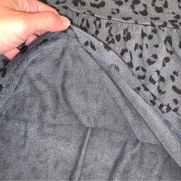 GAP Charcoal Black Leopard Print Long Sleeve Dress - Picture 6 of 8